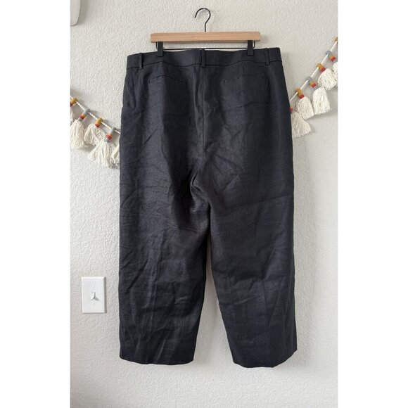 J. Crew Sydney Pant In Linen Blend Wide Leg Black Trouser Pant Careerwear 18 - Picture 2 of 8